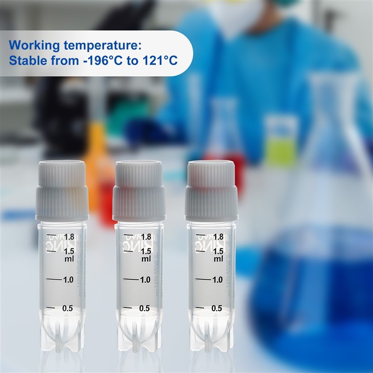 PP 2.0ml Self Standing External & Internal Thread Sided-Coded Cryogenic Vials