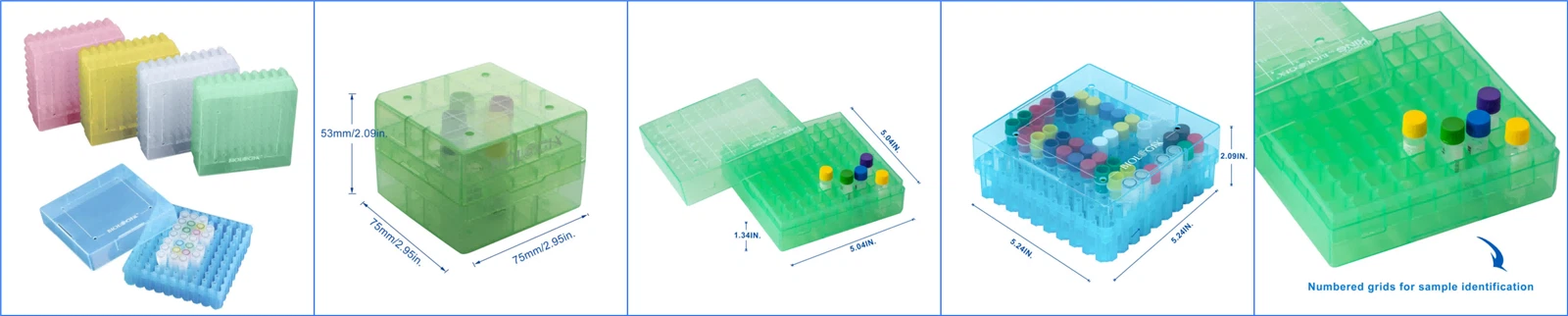 81-Well PP Cryoboxes 81-Well PP Cryoboxes