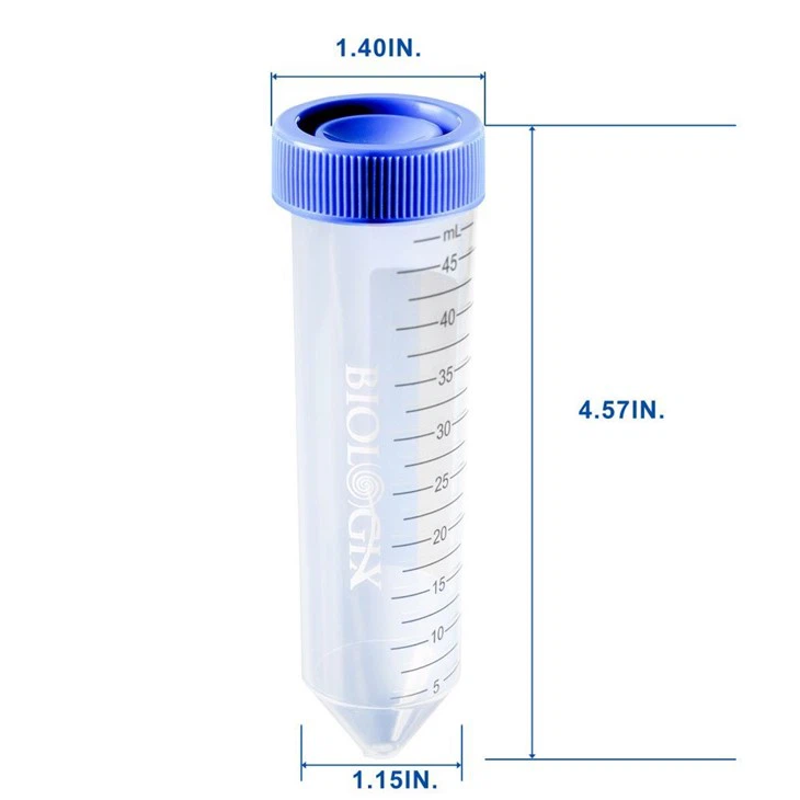 50ml Flat Top Cap Centrifuge Tubes Sterile Conical Bottom